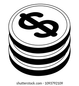 pile of money coins isometric icon