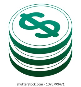 pile of money coins isometric icon