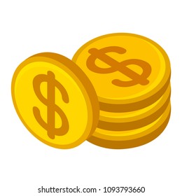 pile of money coins isometric icon