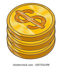 pile of money coins isometric icon