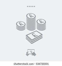 Pile Of Money - Sterling - Vector Web Icon