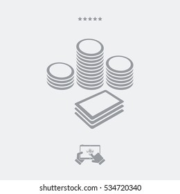 Pile of money - Vector web icon