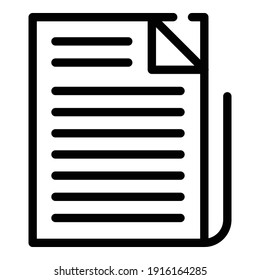 Pile newspaper icon. Outline pile newspaper vector icon for web design isolated on white background