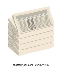 pile of Newspapers white background