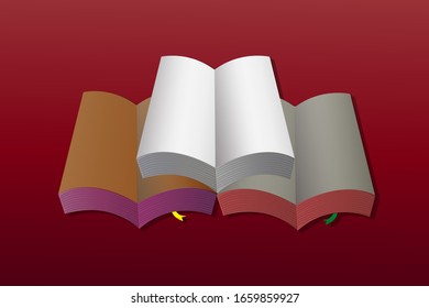 Pile open books illustration.
suitable for everything related to documents and learning