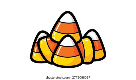 Pile of orange yellow white candy