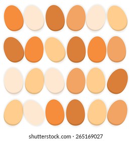 Pile of organic eggs on the white background.