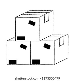 pile packing boxes carton