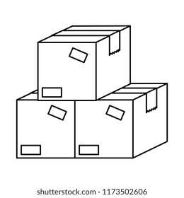 pile packing boxes carton