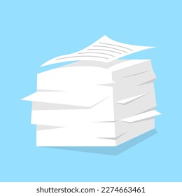 pile of paper concept illustration flat design vector icon