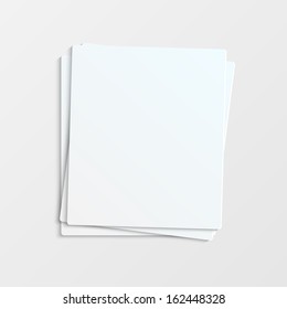 pile paper on a gray background.stationery.blank sheets of paper for entries.vector