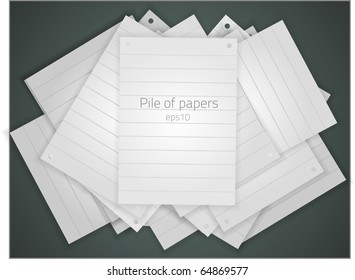 Pile of papers. Fully vector, enjoy!