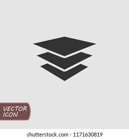 Pile of papers icon in flat style. Vector illustration.