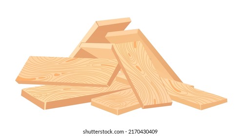Pila de tablas Montón de material de construcción.
