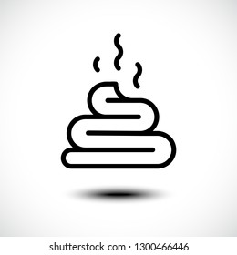 Pile of poo line icon isolated on white background. Vector illustration
