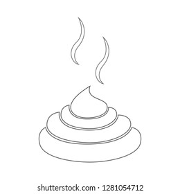 Pile of poo. Outline. Vector icon.