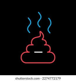 Pile of poo vector icon on black background. Pet animal sign. Graph symbol for pet and veterinary web site and apps design, logo, app, UI