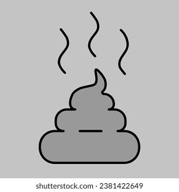 Pile von poo Vektorgrafik einzeln Graustufensymbol. Tierzeichen. Graph Symbol für Website und Design für Tierärzte und Tierärzte, Logo, App, Benutzeroberfläche