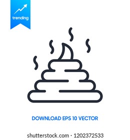 pile of poop icon with shadow. concept of unhygienic, ugly manure, disgust, unclean, nasty, reek, funny, evacuation. flat style trend modern logotype design vector illustration on gray background