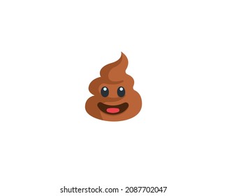 Pile of poop vector isolated icon. Emoji illustration. Pile of poo vector emoticon