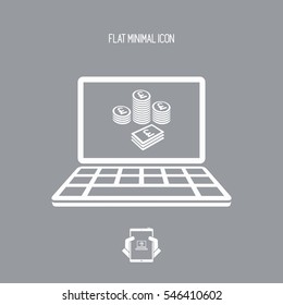 Pile of Pound Sterling - Vector icon for computer website or application