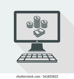 Pile of Pound Sterling - Vector icon for computer website or application