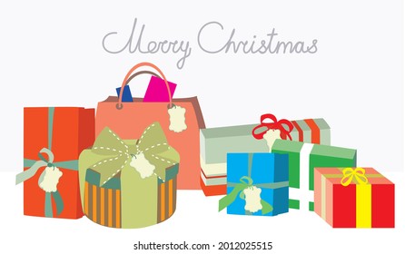 Pile von Weihnachtsgeschenken

