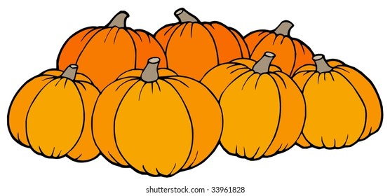 Pile of pumpkins - vector illustration.