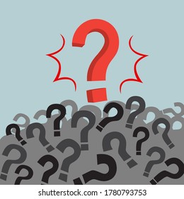 Pile of question marks, illustration vector cartoon