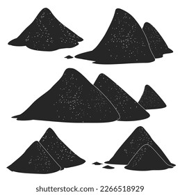 Pile of sand vector black set icon. Vector illustration sandy mound on white background. Isolated black set icon pile of sand.