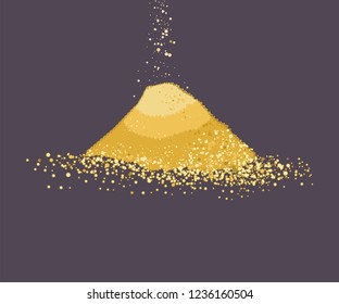 Pile Of Sand Vector Cartoon Illustration Isolated On Background.