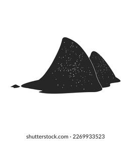Pile of sand vector icon. Black vector icon isolated on white background pile of sand.