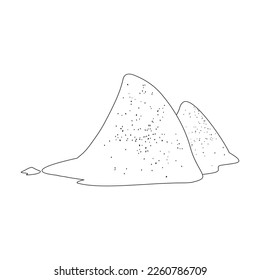 Pile of sand vector icon.Outline vector icon isolated on white background pile of sand.