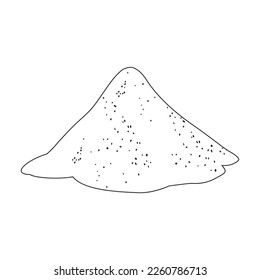 Pile of sand vector icon.Outline vector icon isolated on white background pile of sand.