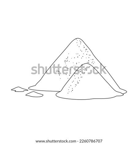 Pile of sand vector icon.Outline vector icon isolated on white background pile of sand.