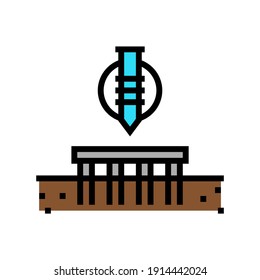 pile screw foundation color icon vector. pile screw foundation sign. isolated symbol illustration