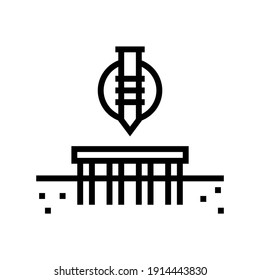 pile screw foundation line icon vector. pile screw foundation sign. isolated contour symbol black illustration