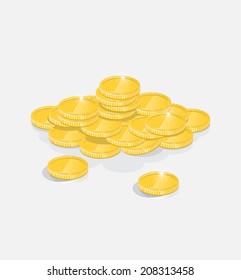 Pile of shining gold coins
