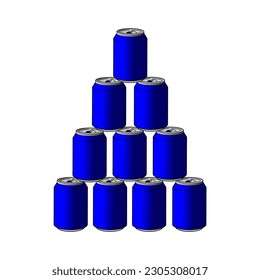 pile of soda cans illustration isolated background