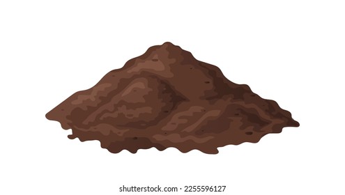 Pile of soil in cartoon. Heap of ground for agricultural. Vector illustration isolated on white background. - Shutterstock ID 2255596127