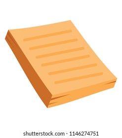 Pile of some papers with rules written over, making manual icon