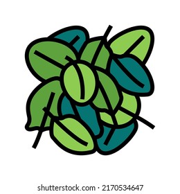 pile spinach color icon vector. pile spinach sign. isolated symbol illustration