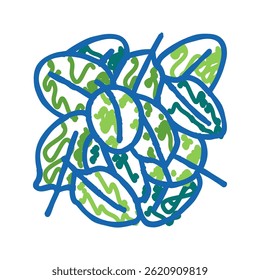 pile spinach doodle icon sketch vector. pile spinach sign. isolated symbol illustration