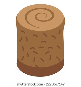 Pile stack bale icon isometric vector. Dry field. Grass wheat