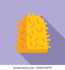 Pile stack icon flat vector. Rural stack organic. Farm dried nature field