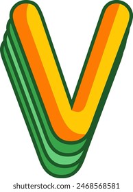 Gestapelte Buchstabenalphabet-Vektorgrafik