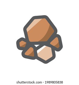 Icono del vector de piedra Ilustración de dibujos animados