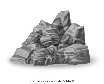 Pile of stones or rocks, vector illustration