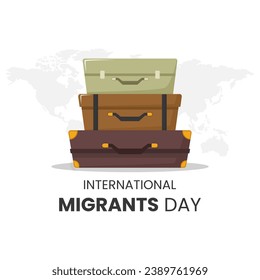 Pile of suitcases vector illustration suitable for International Migrants Day