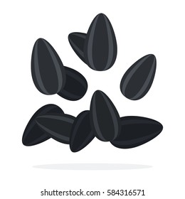 Pile of sunflower seeds vector flat material design isolated on white